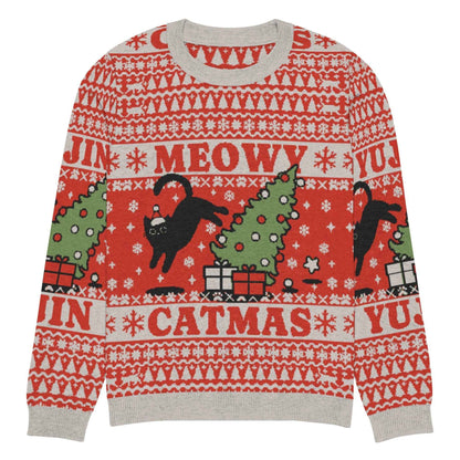 Meowy Catmas Cat Christmas Ugly Sweatshirt