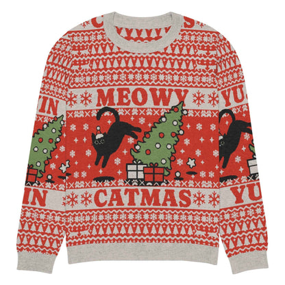 Meowy Catmas Cat Christmas Ugly Sweatshirt