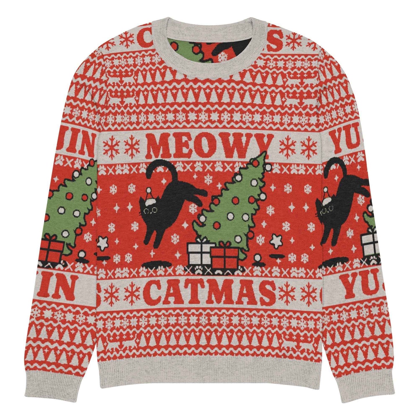 Meowy Catmas Cat Christmas Ugly Sweatshirt