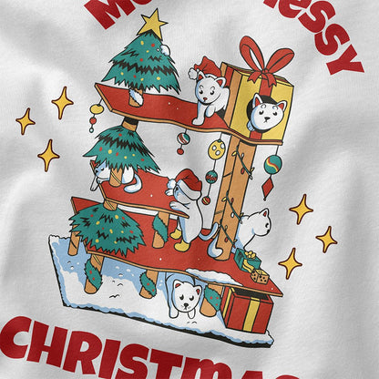 Messy Christmas Cat T-Shirt - Lolomo!