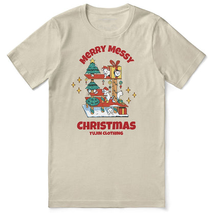 Messy Christmas Cat T-Shirt - Lolomo!
