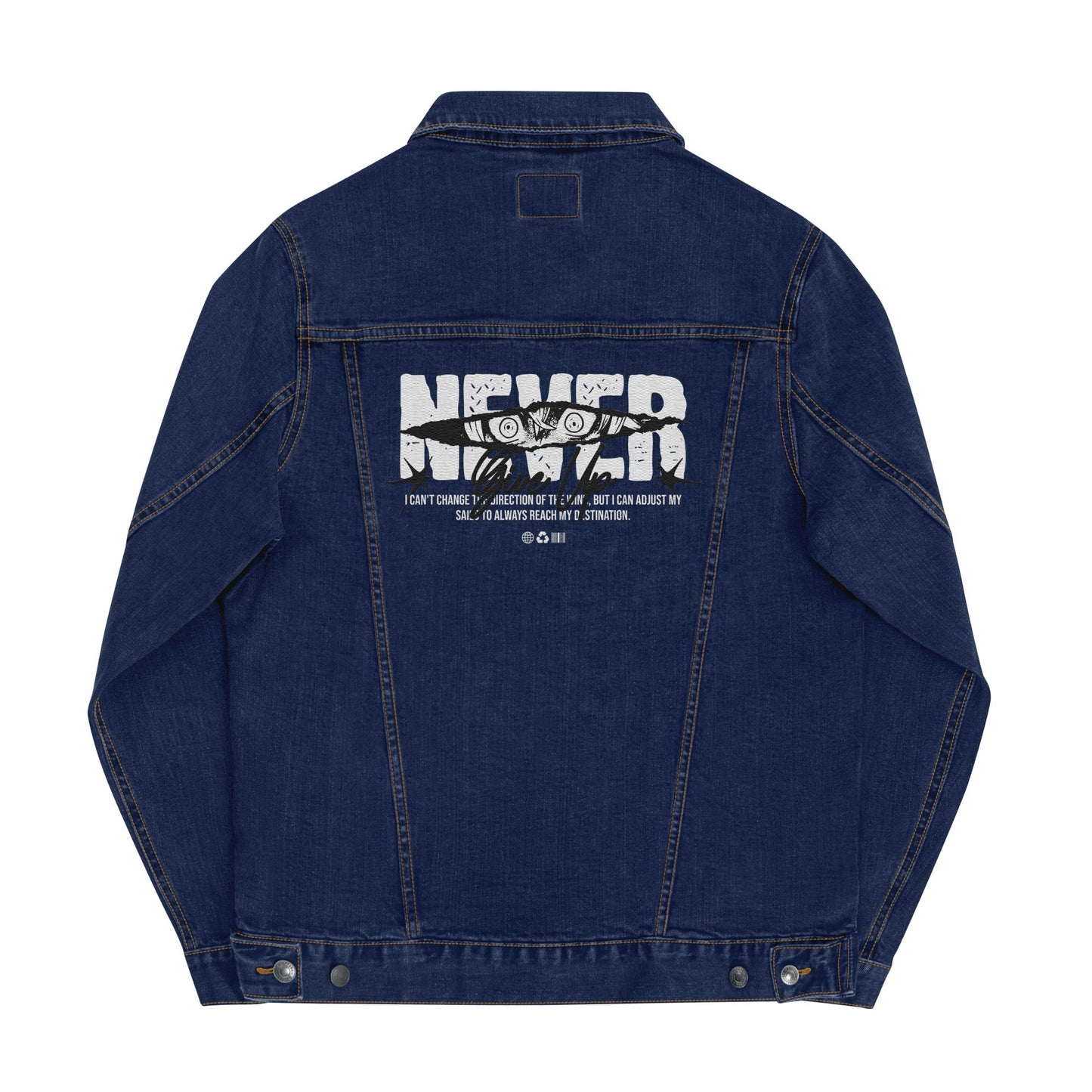 Never Give Up Denim Jacket - Lolomo!