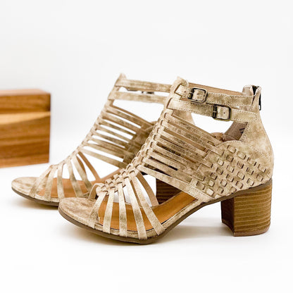 Ofanto Heeled Sandal in Gold