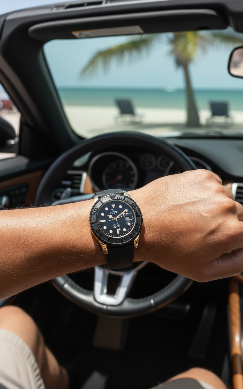 Minimalist Quartz Men's Watch - The Dark Night by Dapr