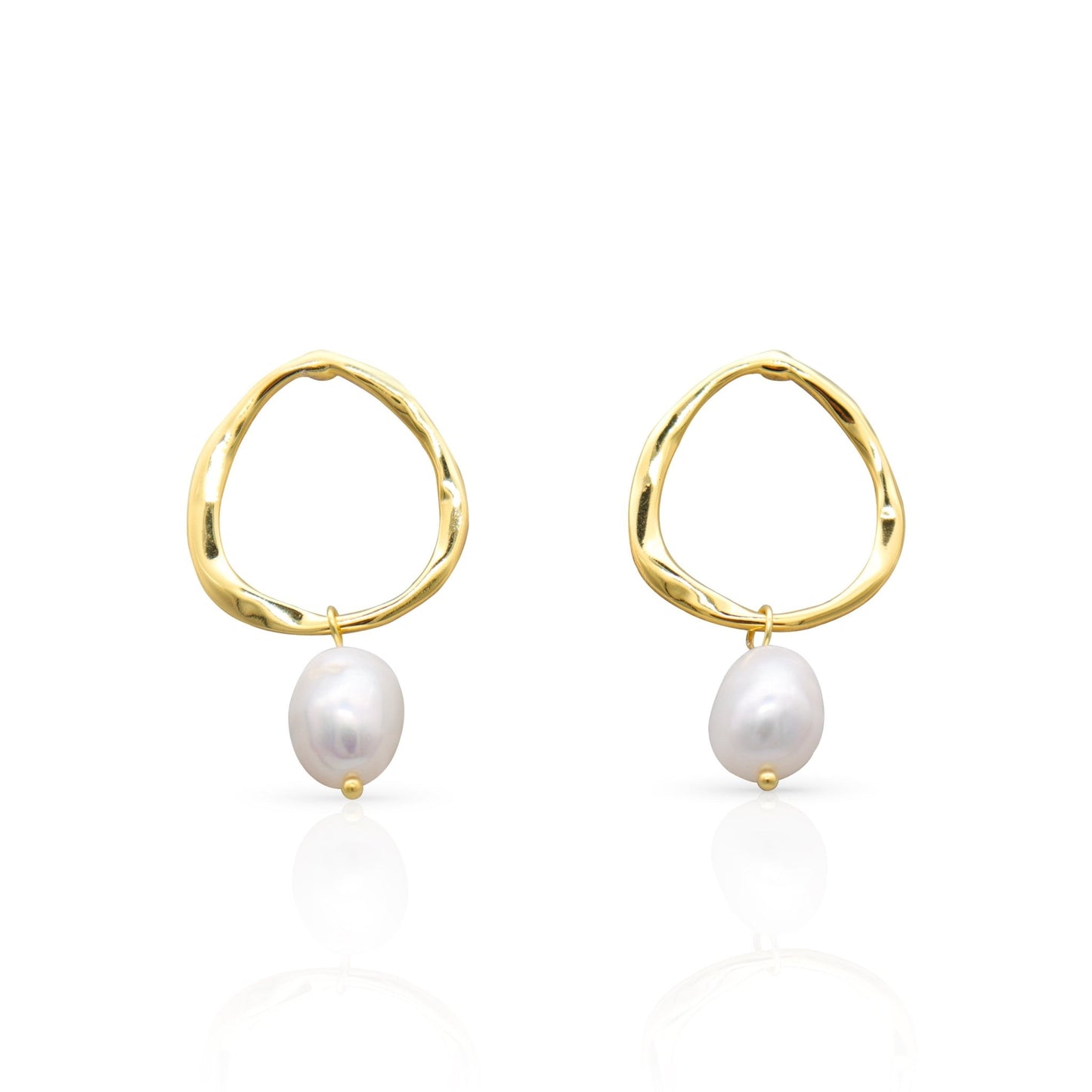 SEASHELL GOLD PEARL EARRINGS - Lolomo!