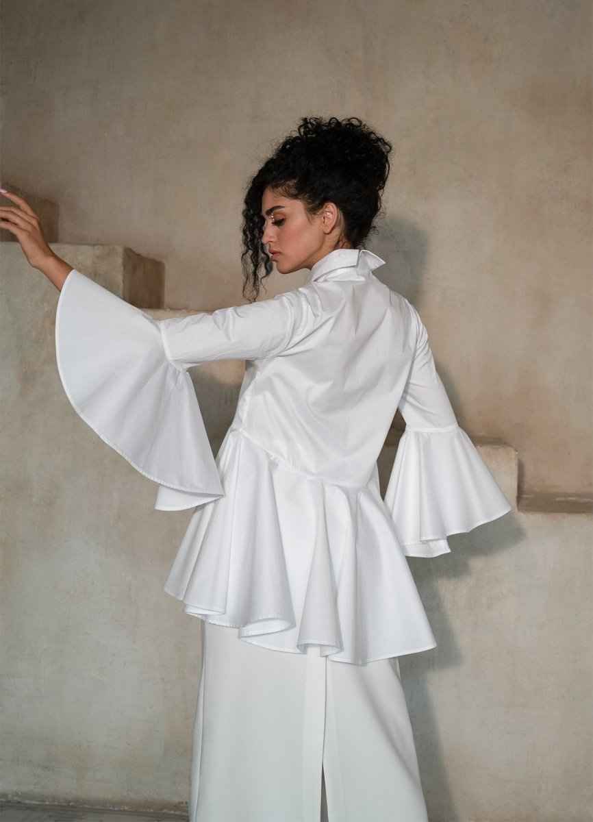 Sesta Italian Design White Gabardine Shirt