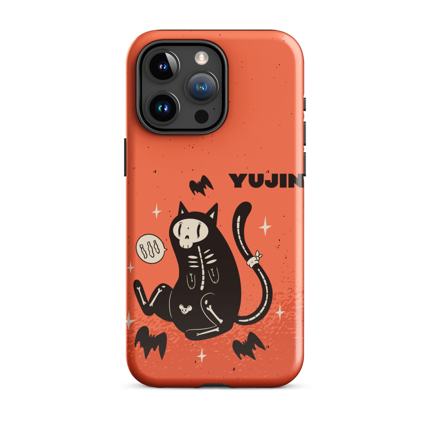 Funda resistente para iPhone® con diseño de fantasma negro de Halloween
