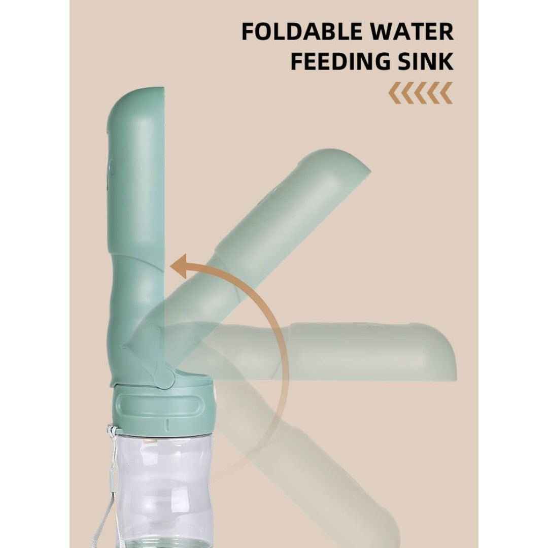 Travel Dog Water Bottle with Treat Holder – Leakproof & BPA-Free 350mL