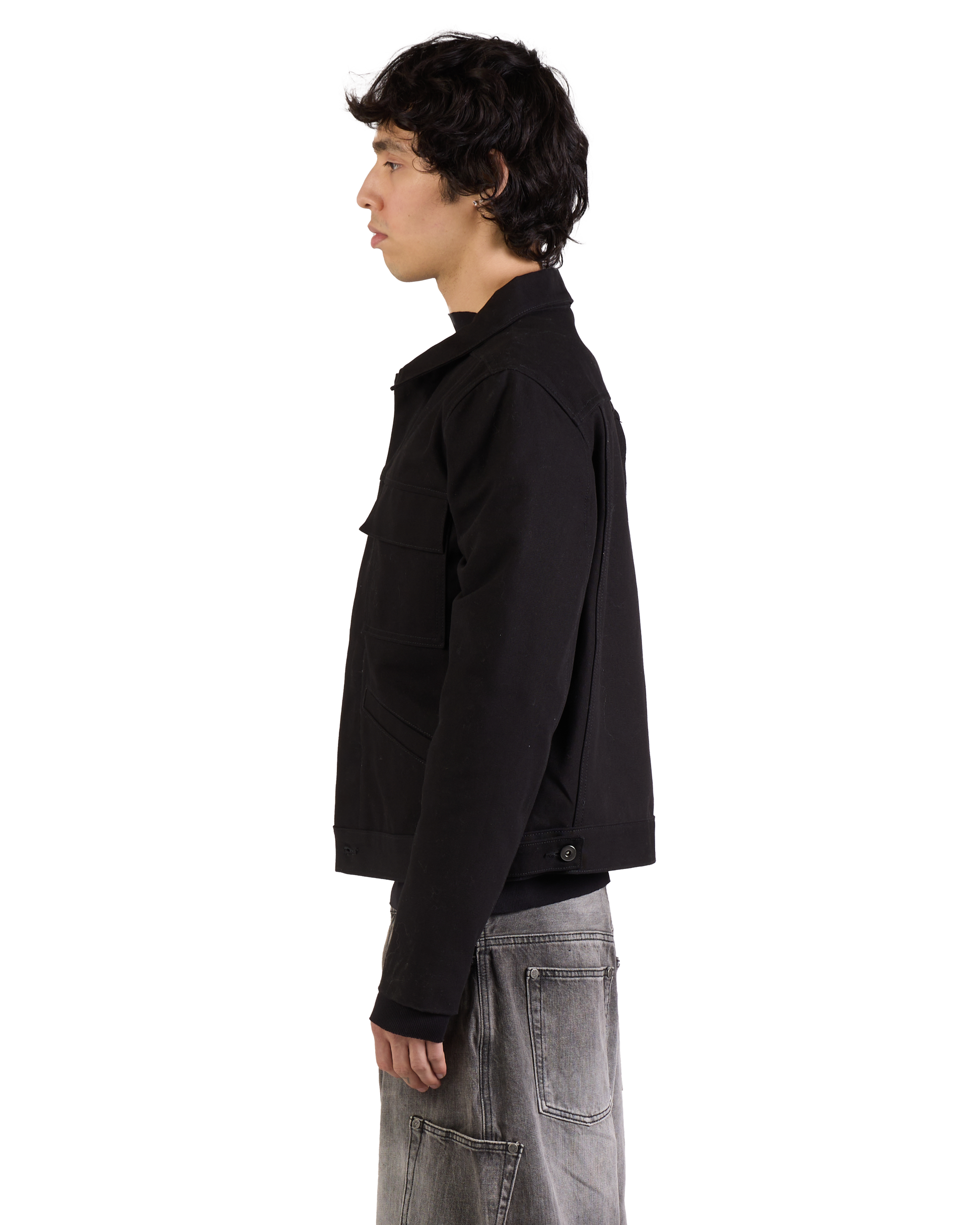 BLACK UTILITY WORK JACKET