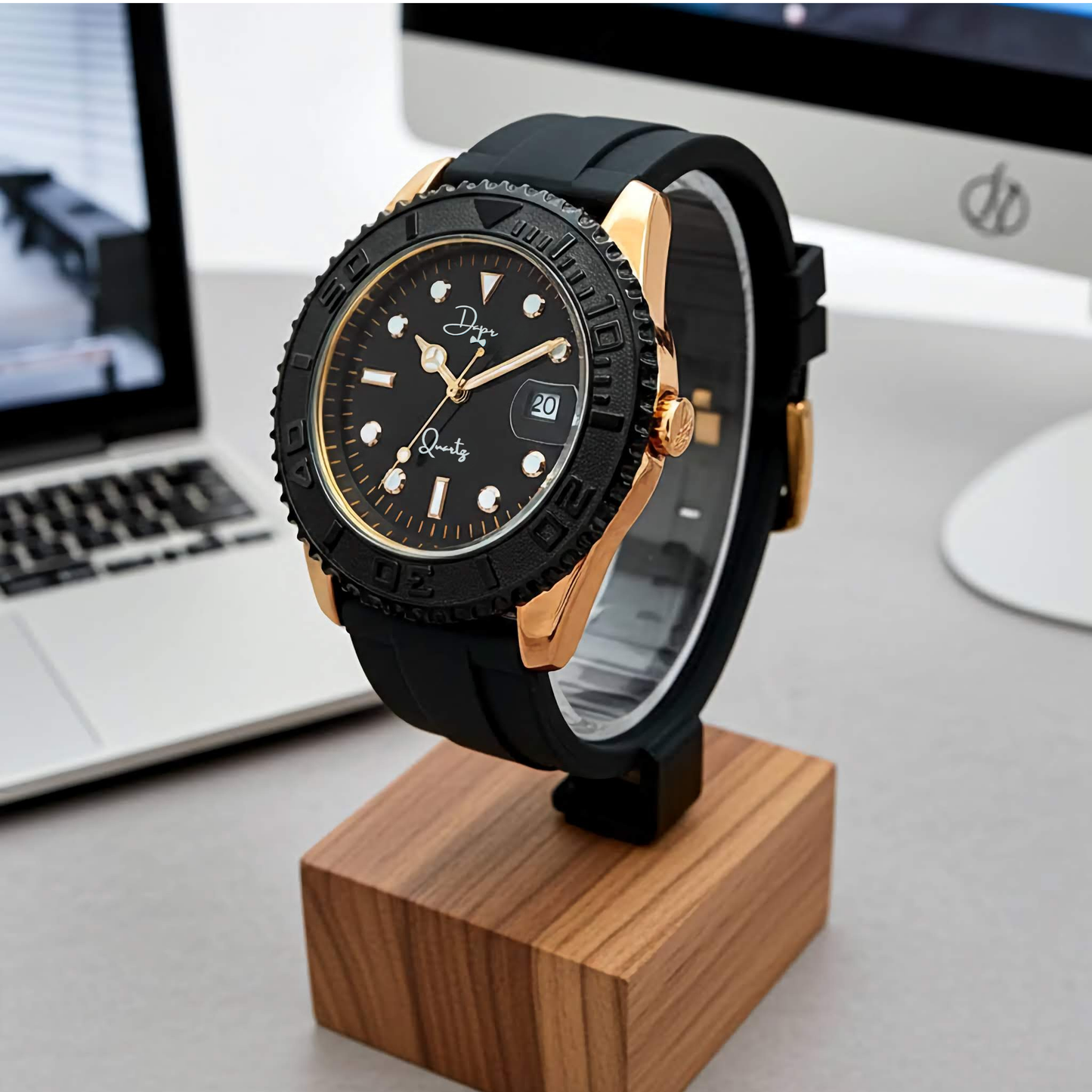 Minimalist Quartz Men's Watch - The Dark Night by Dapr