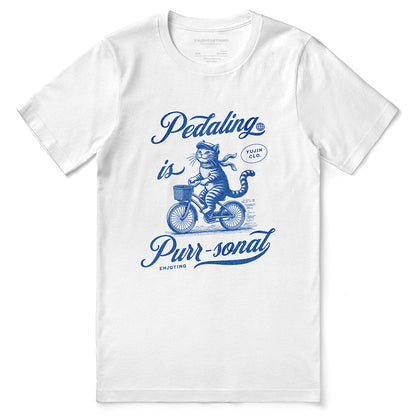 Camiseta de gato pedaleando