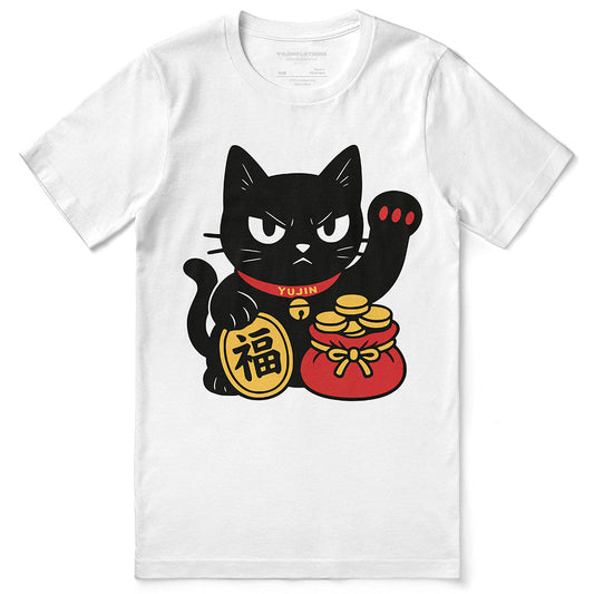 Camiseta de la suerte del gato negro