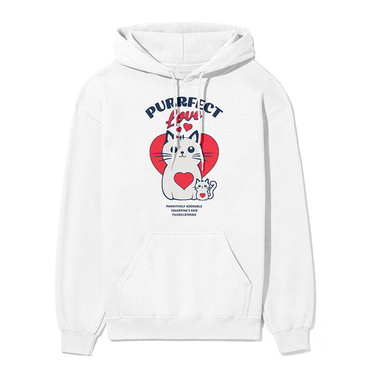 Sudadera con capucha Purrfect Love Cat