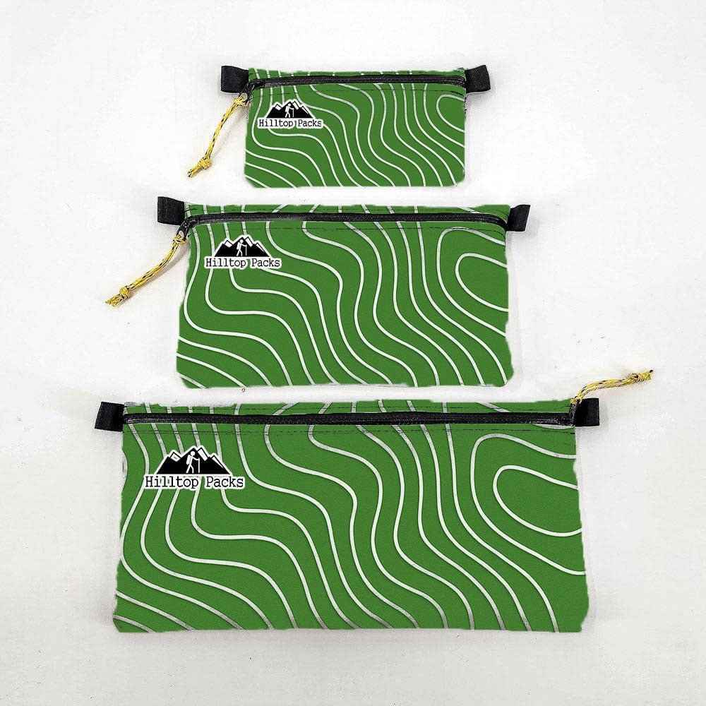 Zipper Pouches TOPO Patterns Ultralight D50T fabric